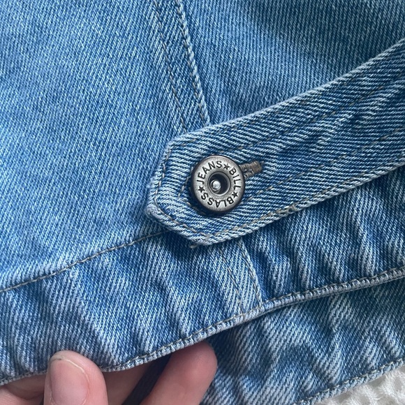 Bill Blass Vintage Denim Jean button up Vest top velvet collar size m - Picture 6 of 7